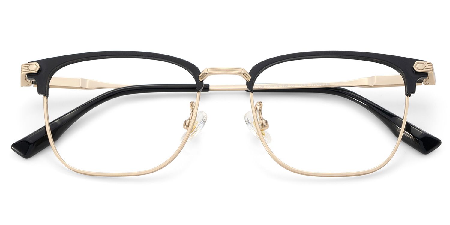 Men's Titanium Eyeglass Frames with Browline Shape2