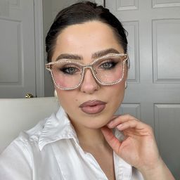 Shine Square Gold White Glasses12