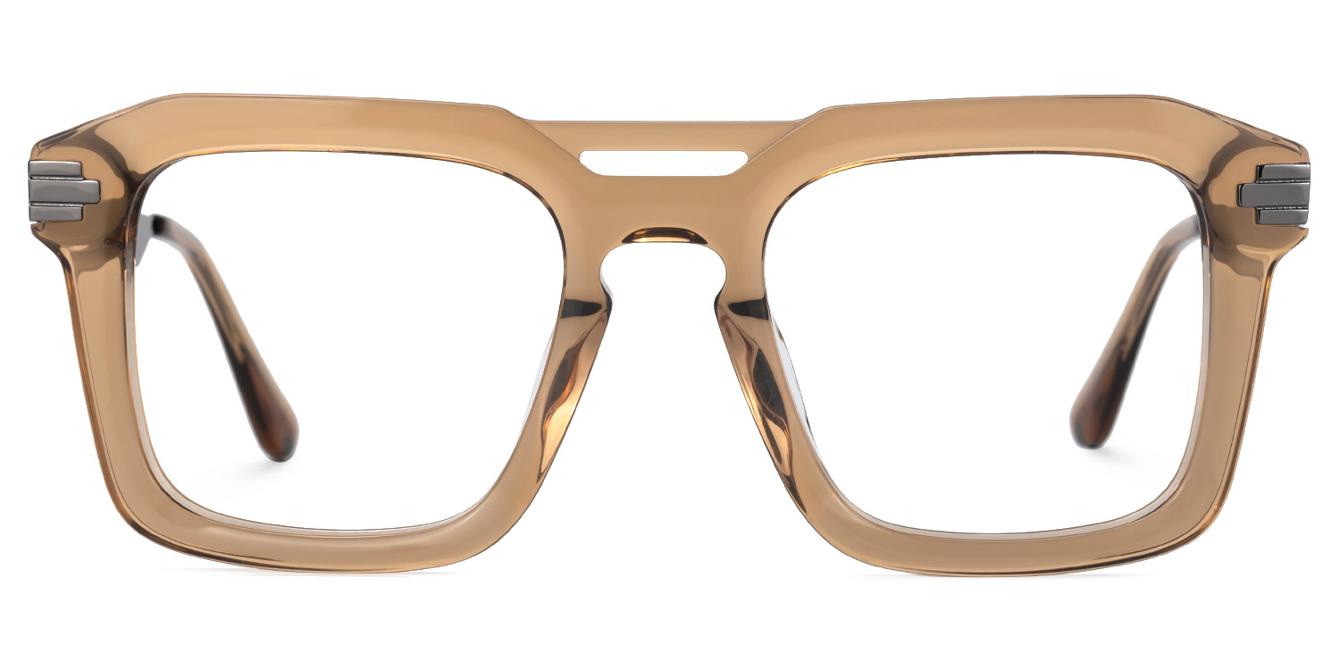 Rectangle Eliyas Brown Glasses on sale -Zeelool Glasses0