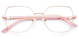 Billie Geometric Rose Gold Glasses1