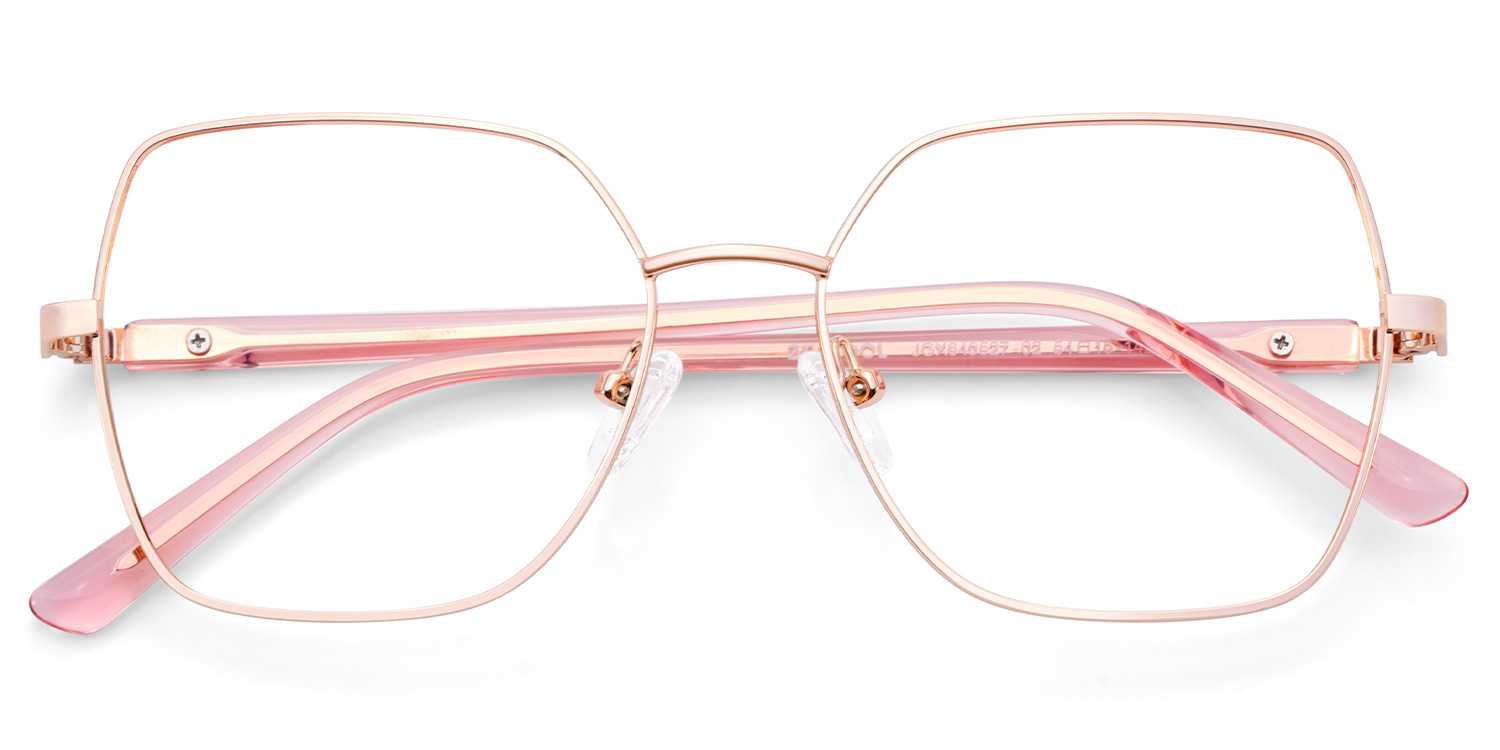 Billie Geometric Rose Gold Glasses1