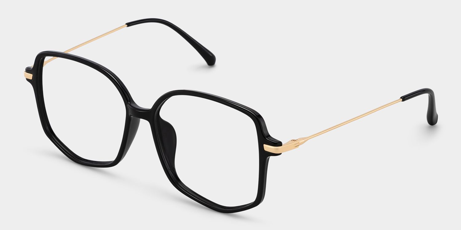 Payton Geometric Black Frame Glasses | ZEELOOL Canada2