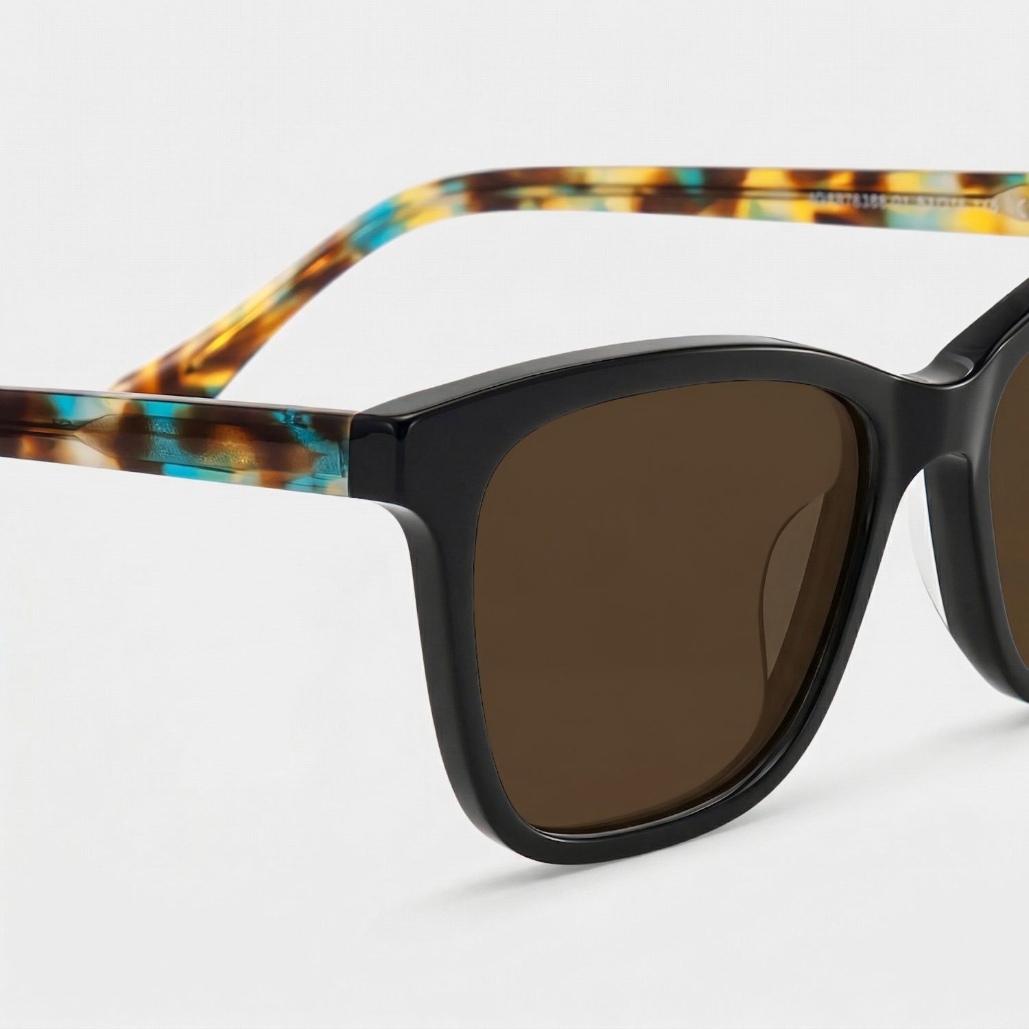 Faith Black Rectangle Reading Glasses with Flower Arms | ZEELOOL4