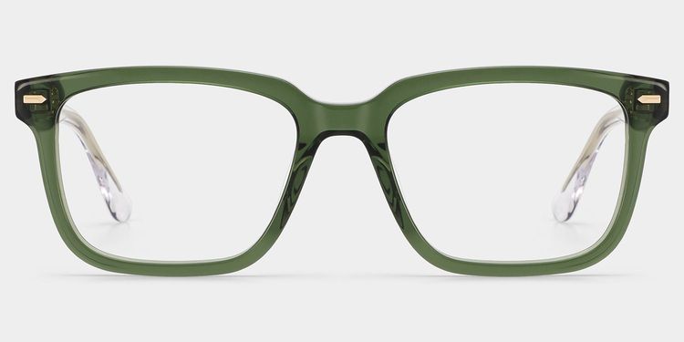 George Rectangle Green Glasses
