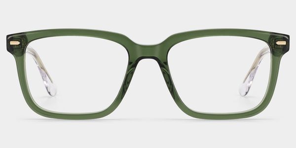 George Olive Green Rectangle Glasses for Men | ZEELOOL