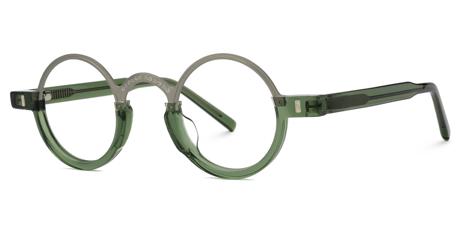 ZEELOOL Lumy Round Green Glasses