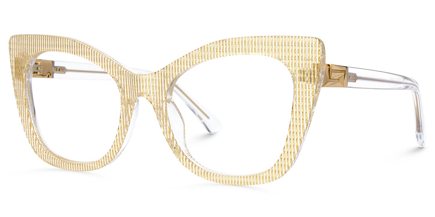 Yellow Gold Full rim Cateye Eyeglasses -Vela on Sale | ZEELOOL Canada1