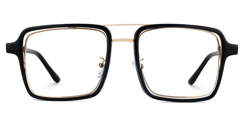 Nellie Aviator Black-Gold Glasses