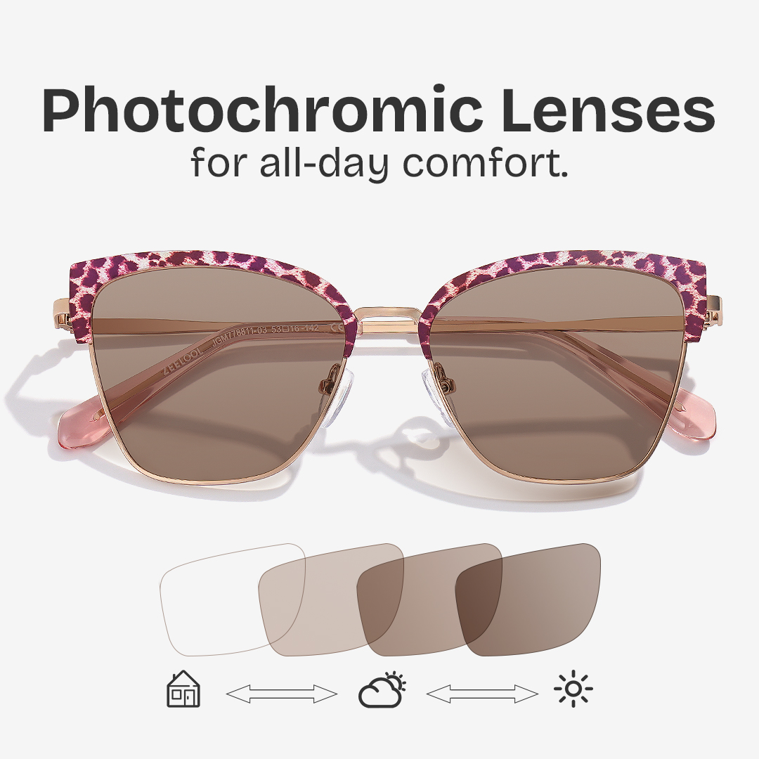 Harley Browline Pink-leopard Color Frame Glasses for Women | Zeelool6