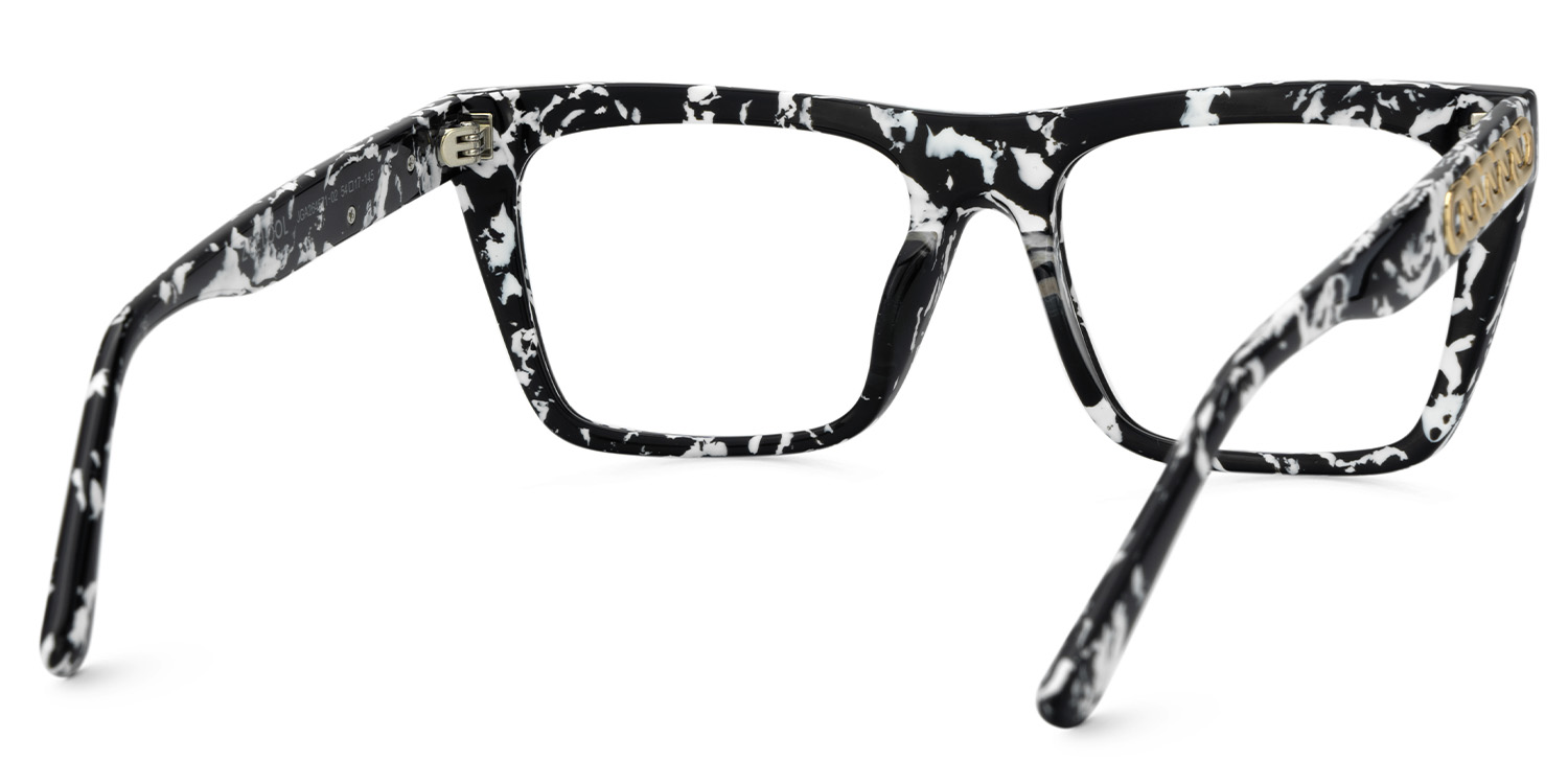Rascoe Rectangle Black White Glasses5