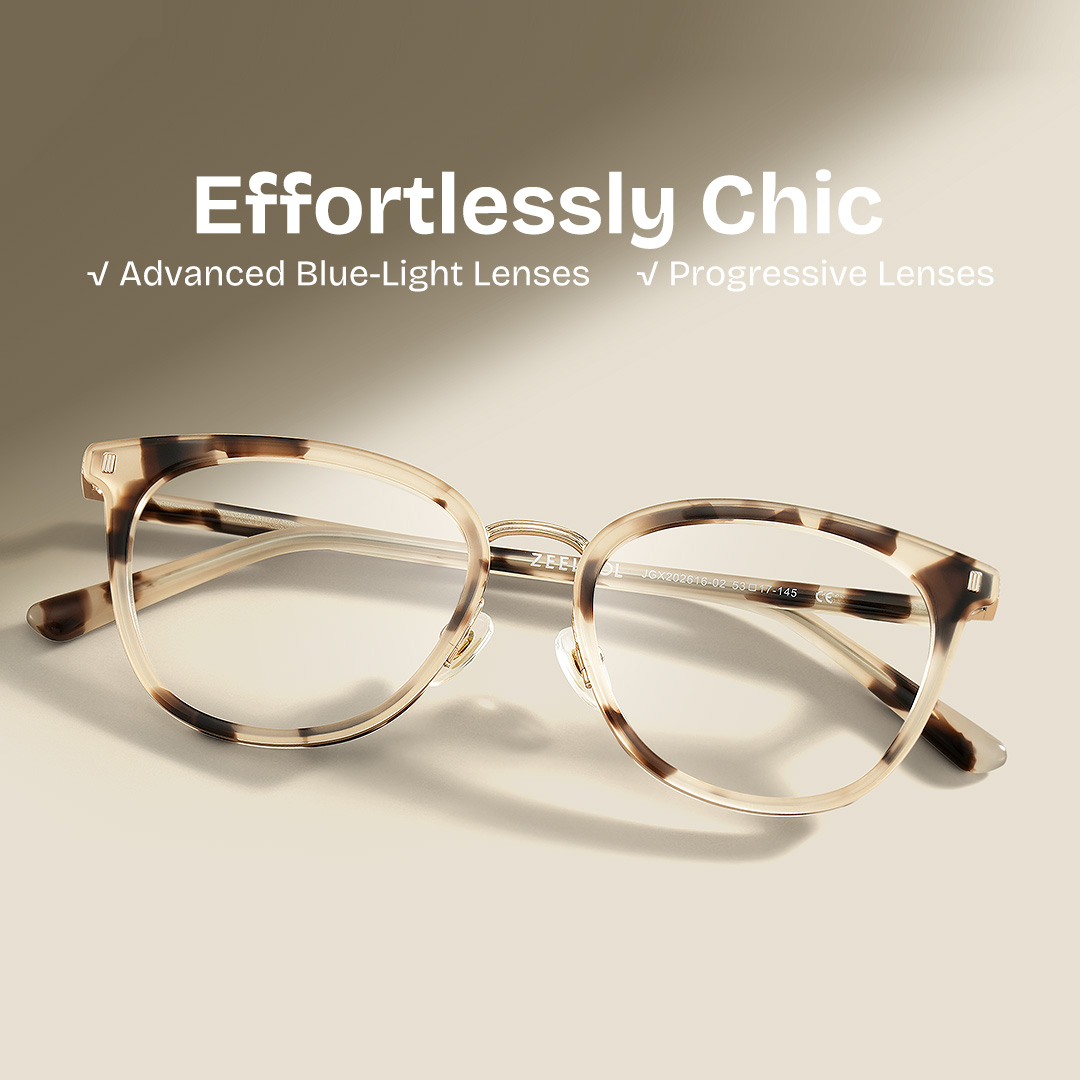 ZEELOOL Caden Round Tortoise Glasses
