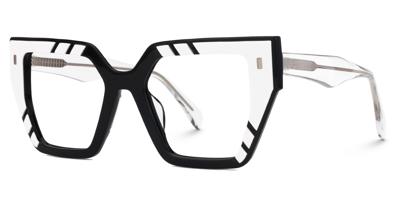 Amarys Designer Eyeglasses in Cateye White Frame1