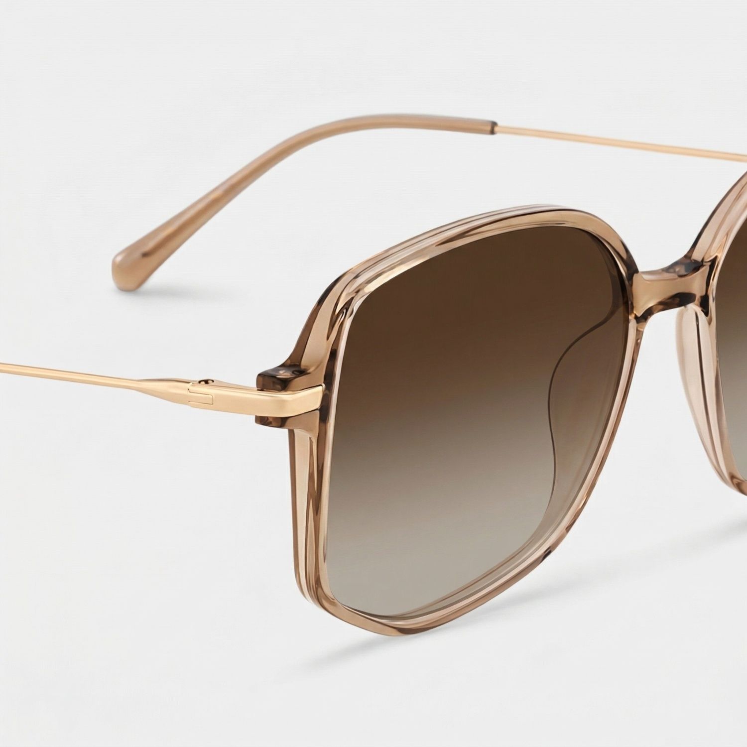 Payton Geometric Beige Frame Glasses | Zeelool Optical4