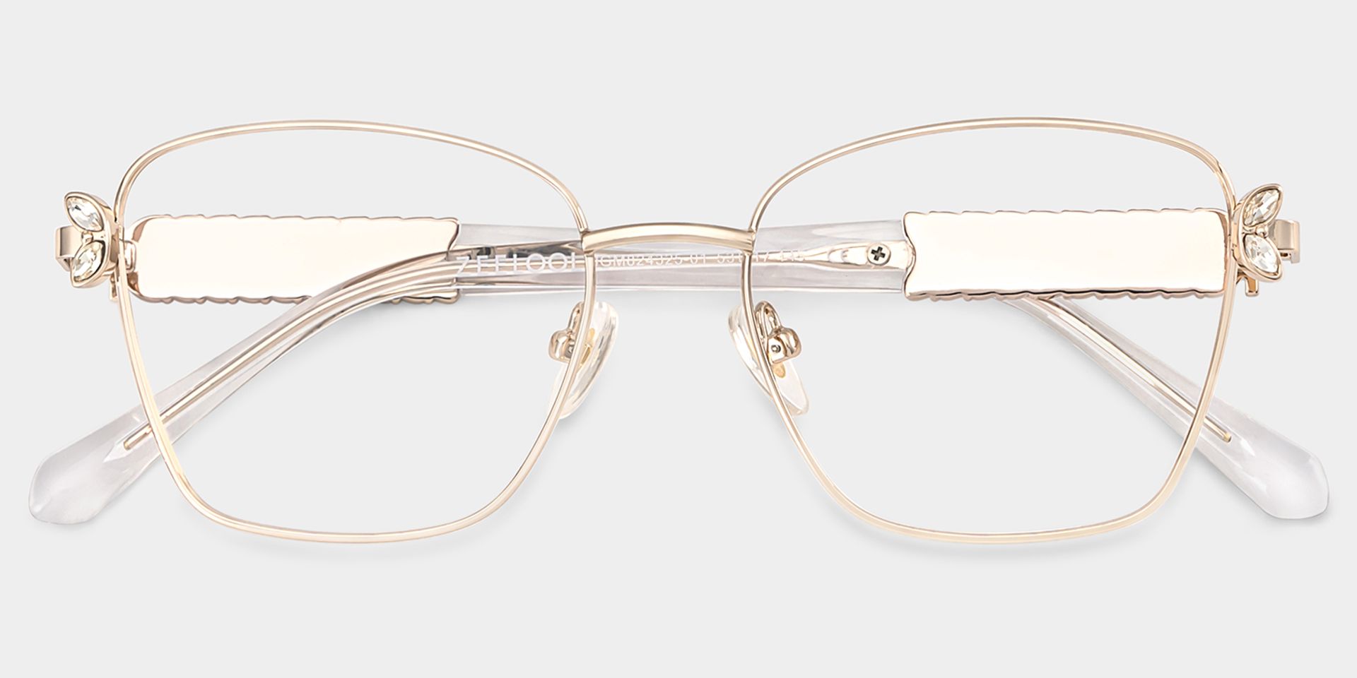 Rectangle Light Gold Eyeglasses- Ellie Metal Frame Glasses1