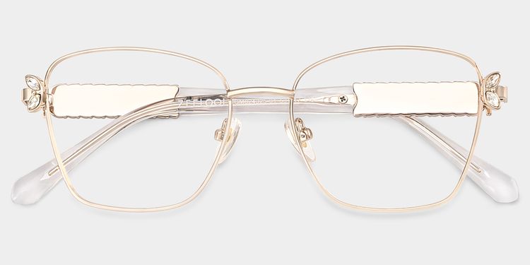 Ellie Light Gold Rectangle Glasses