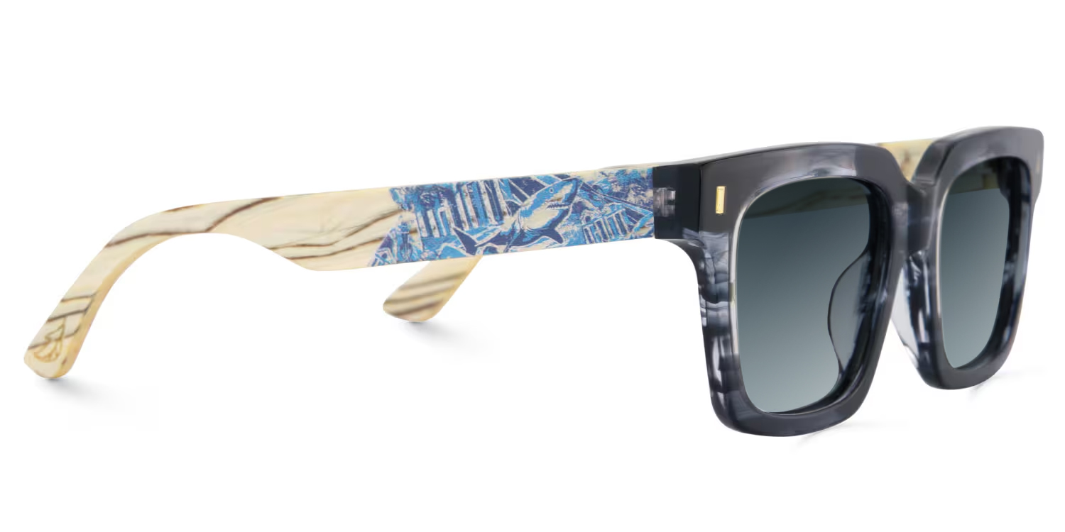 Smoke Grey Glasses With Wood Temples3