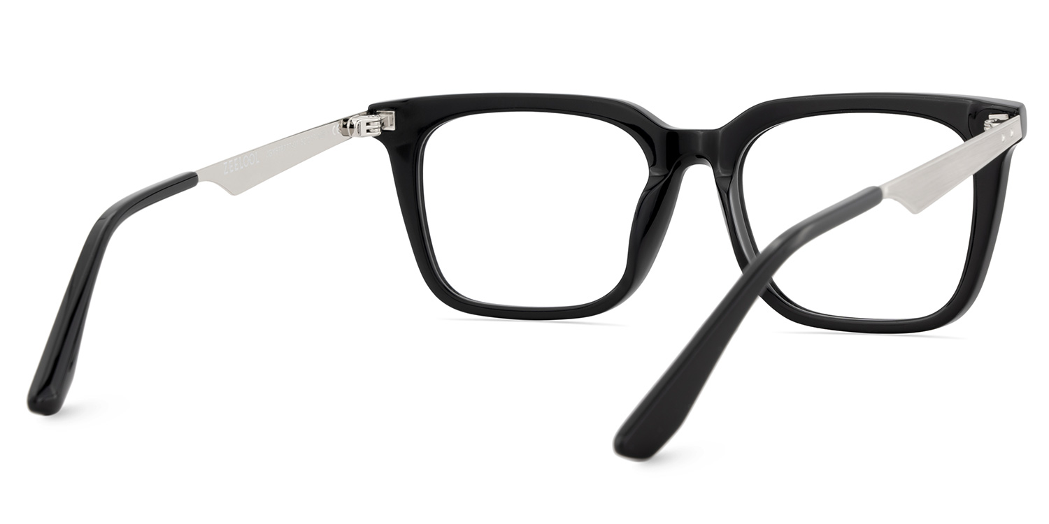 Brook Black Rectangle Prescription Glasses | ZEELOOL Canada5