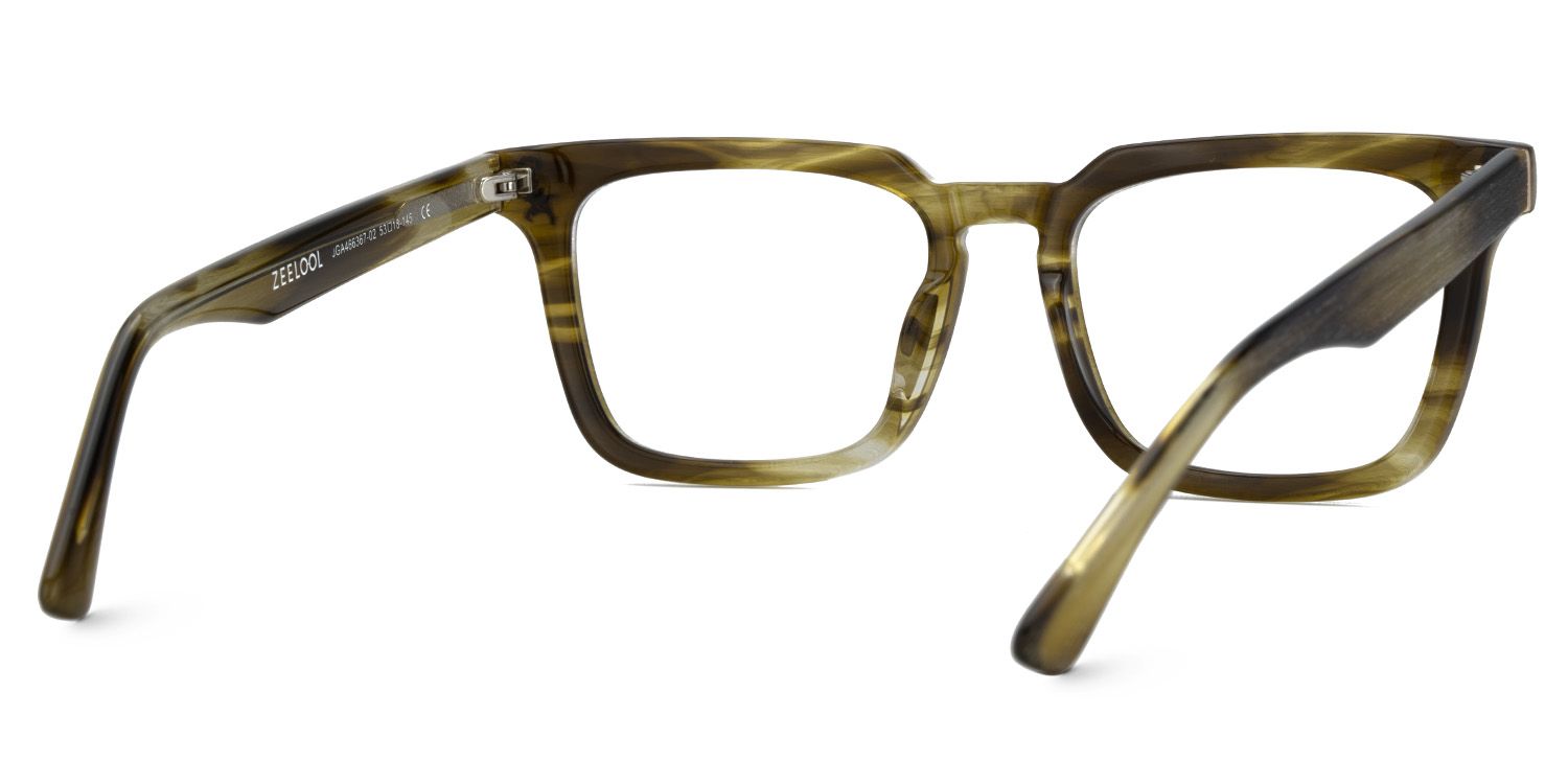 Men's Rectangular Eyeglasses Frames With Brown Color | ZEELOOL Canada5