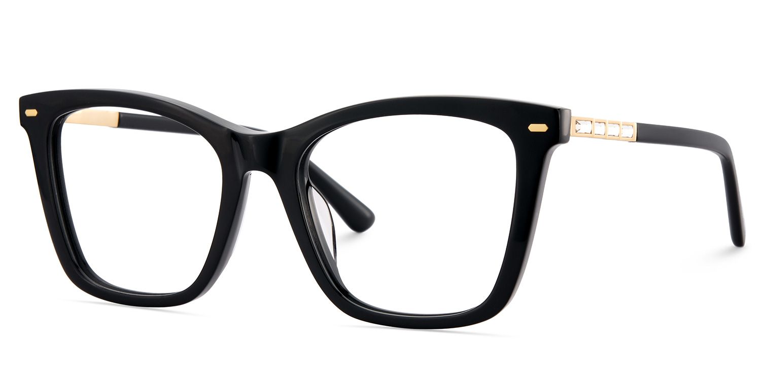 Women's Square Black Frame Glasses3