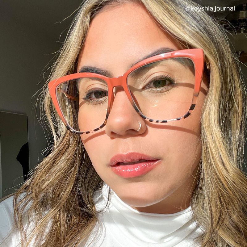 Awilda Cateye Orange Frame Glasses | ZEELOOL Canada8