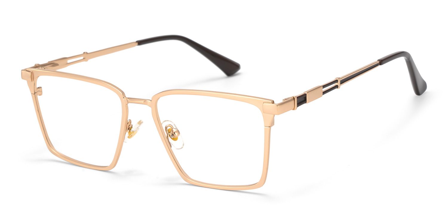 Finn Eyeglasses in Rectangle Gold Frame | ZEELOOL Canada3