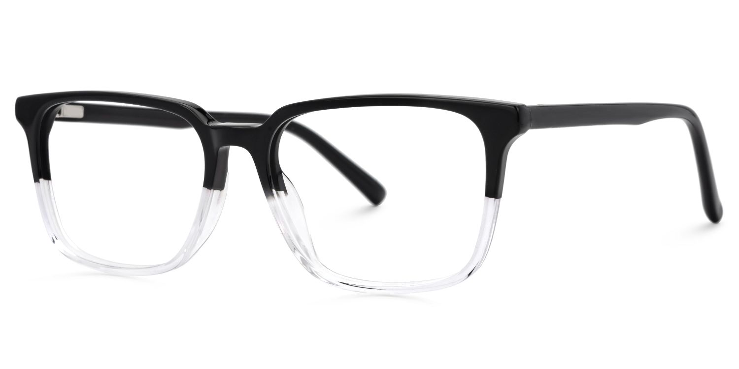 Barnhill Acetate Square Black-Clear Frame Glasses | ZEELOOL Canada1