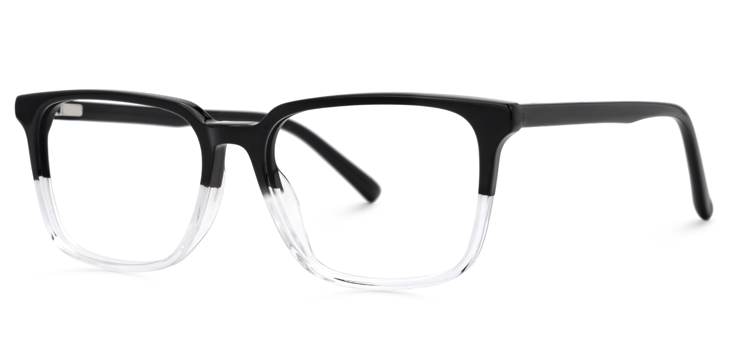 ZEELOOL Barnhill Square Black-Crystal Glasses