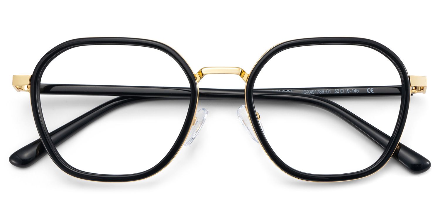 Mitchell Mixed Black Frame Glasses with Geometric Shape | ZEELOOL Canada2