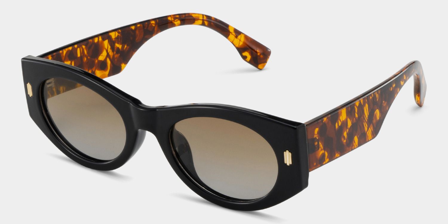 Reina black Frame Polarized Sunglasses with geometric Style Online | ZEELOOL Canada2