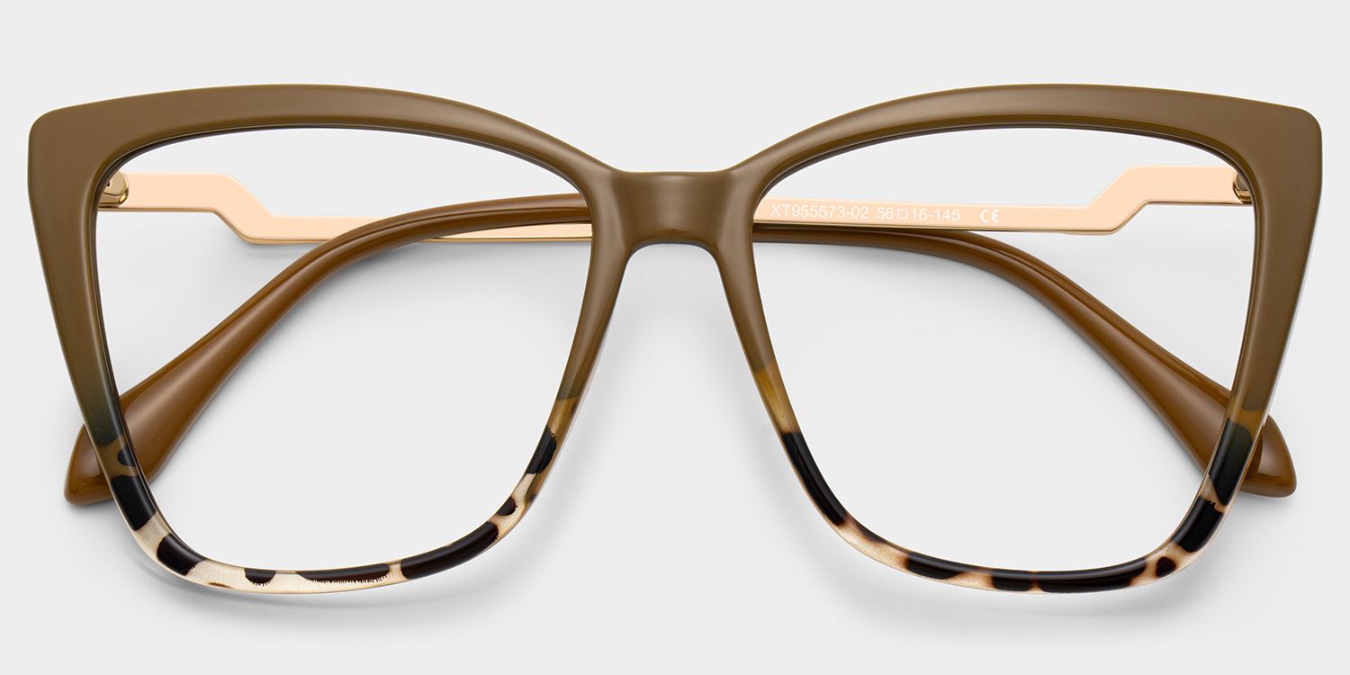 Awilda Cat-eye Brown Glasses and Thin Frame1