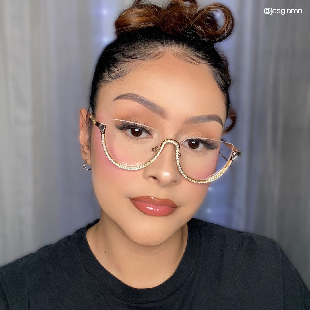 Half Frame Cat Eye Glasses With Shiny Diamonds7
