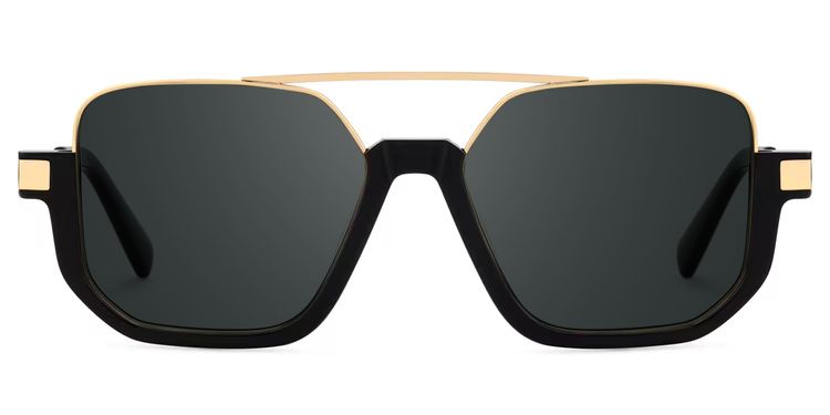 Oromiya Black Gold Aviator Sunglasses