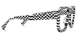 Joeann Geometric Black-White Checkered Glasses2