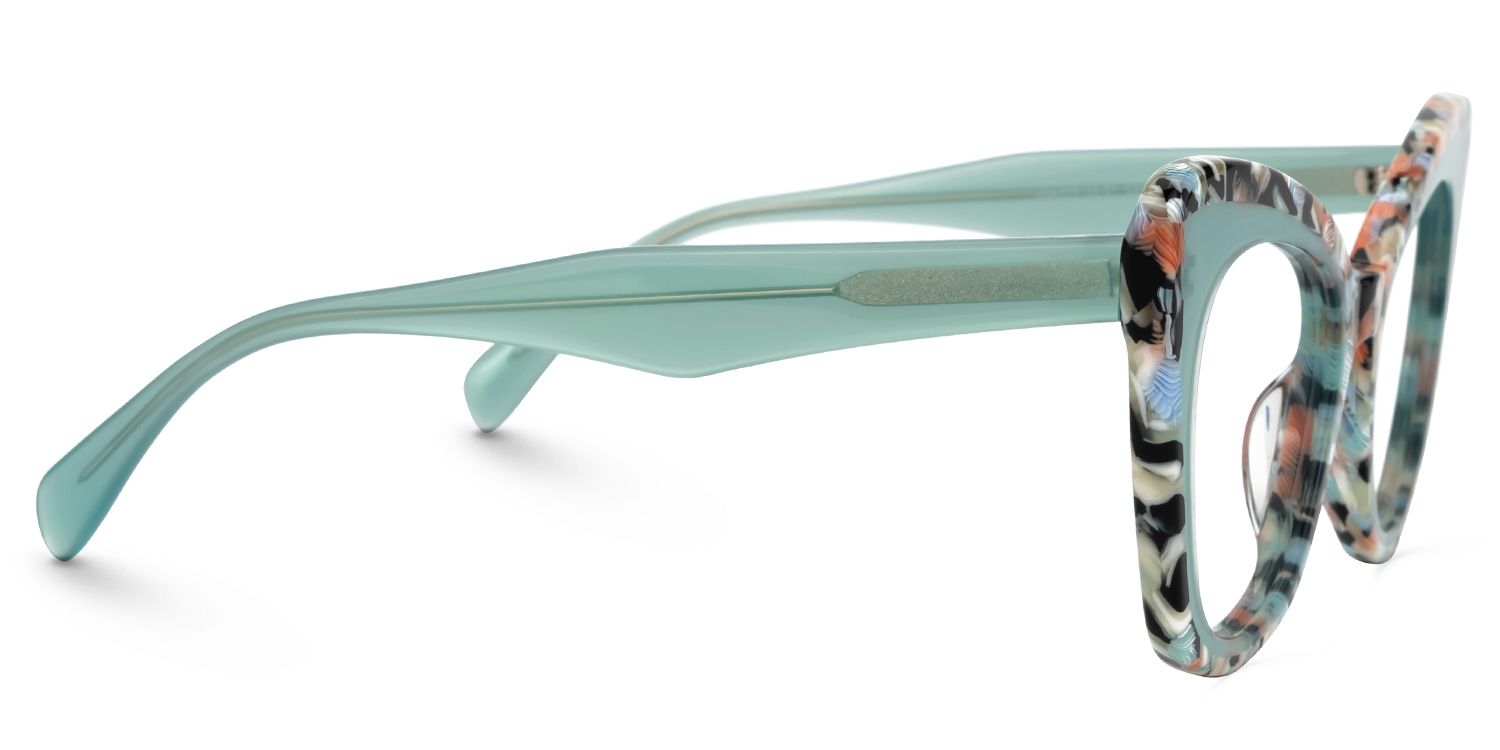 Dunkley Designer Eyeglasses in Cateye Green Frame2