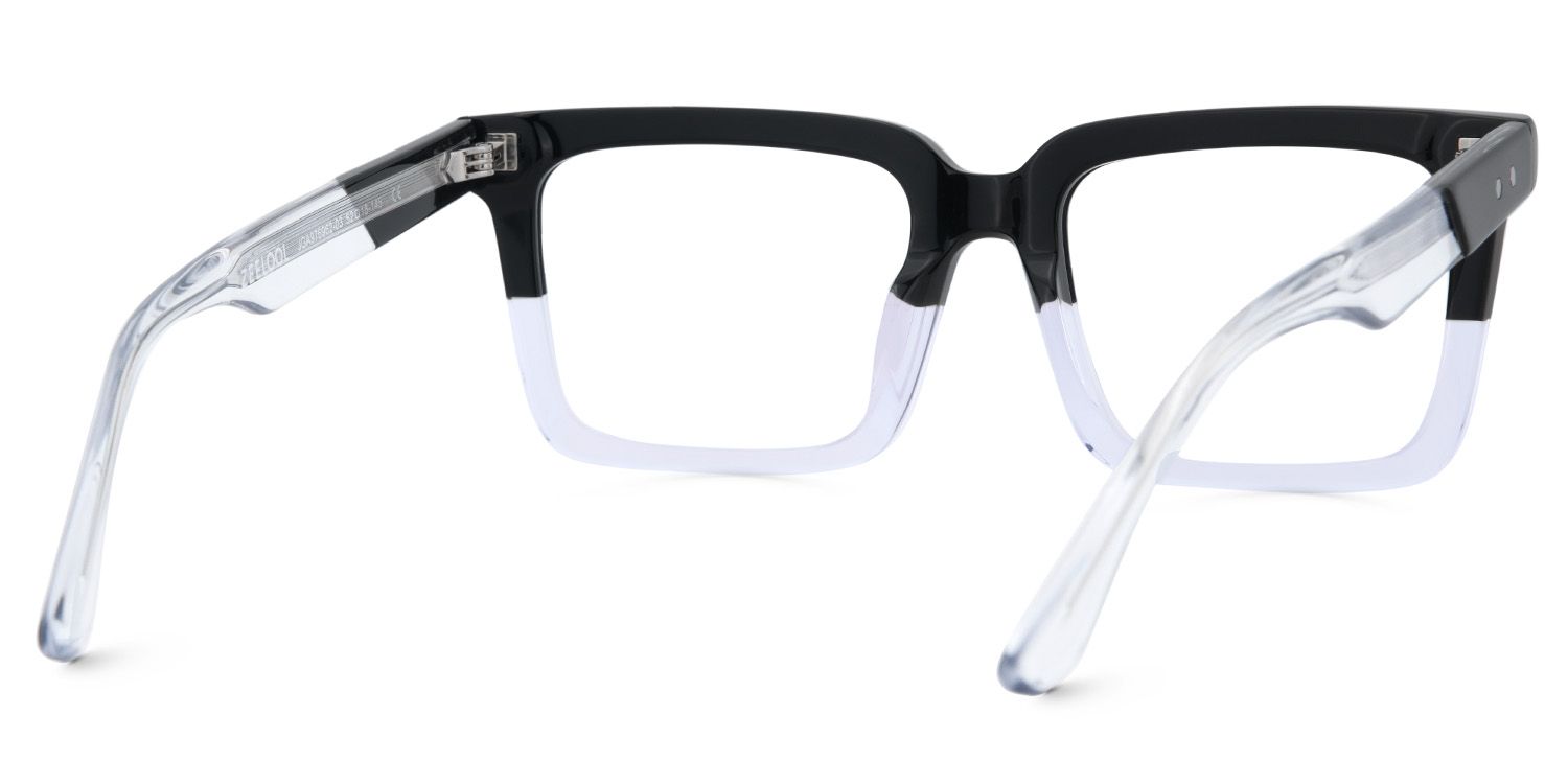 Black Clear Square Frame Glasses - Hattie on Sale | ZEELOOL Canada4