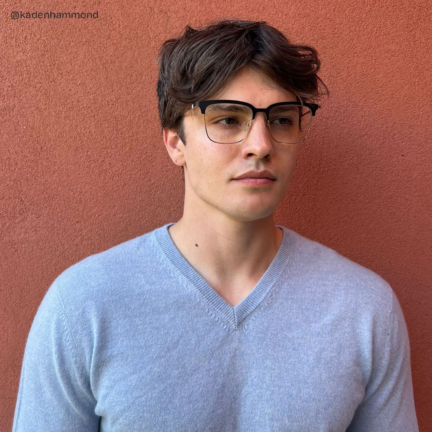 Cleo Black Gold Frame Glasses with Browline Frame Online | ZEELOOL Canada7