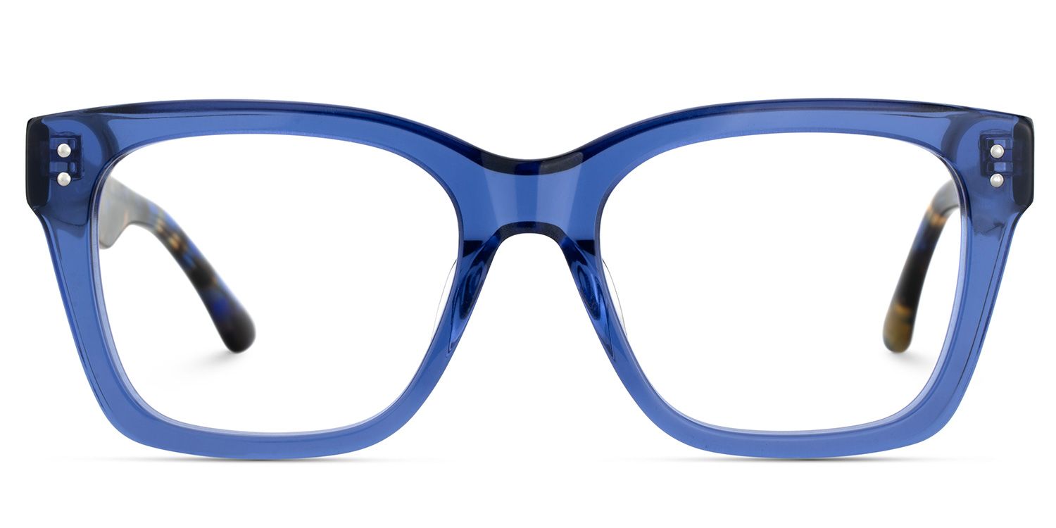 Gaydeh Transparent Blue Glasses With Rectangle Shape | ZEELOOL Canada1