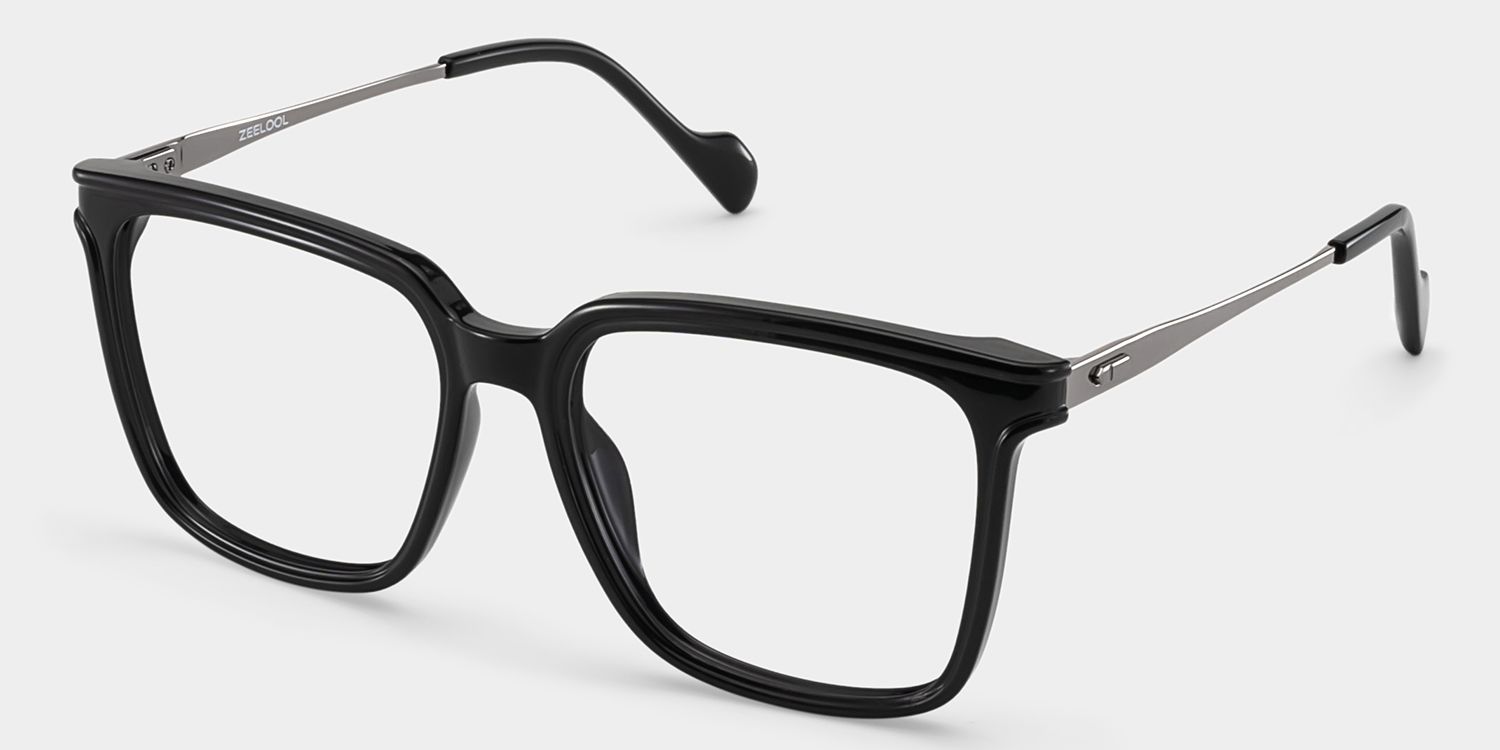 Thin Black Frame Glasses With Square Shape3