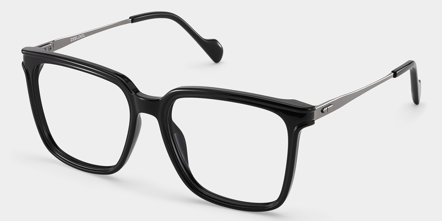 Thin Black Frame Glasses With Square Shape3