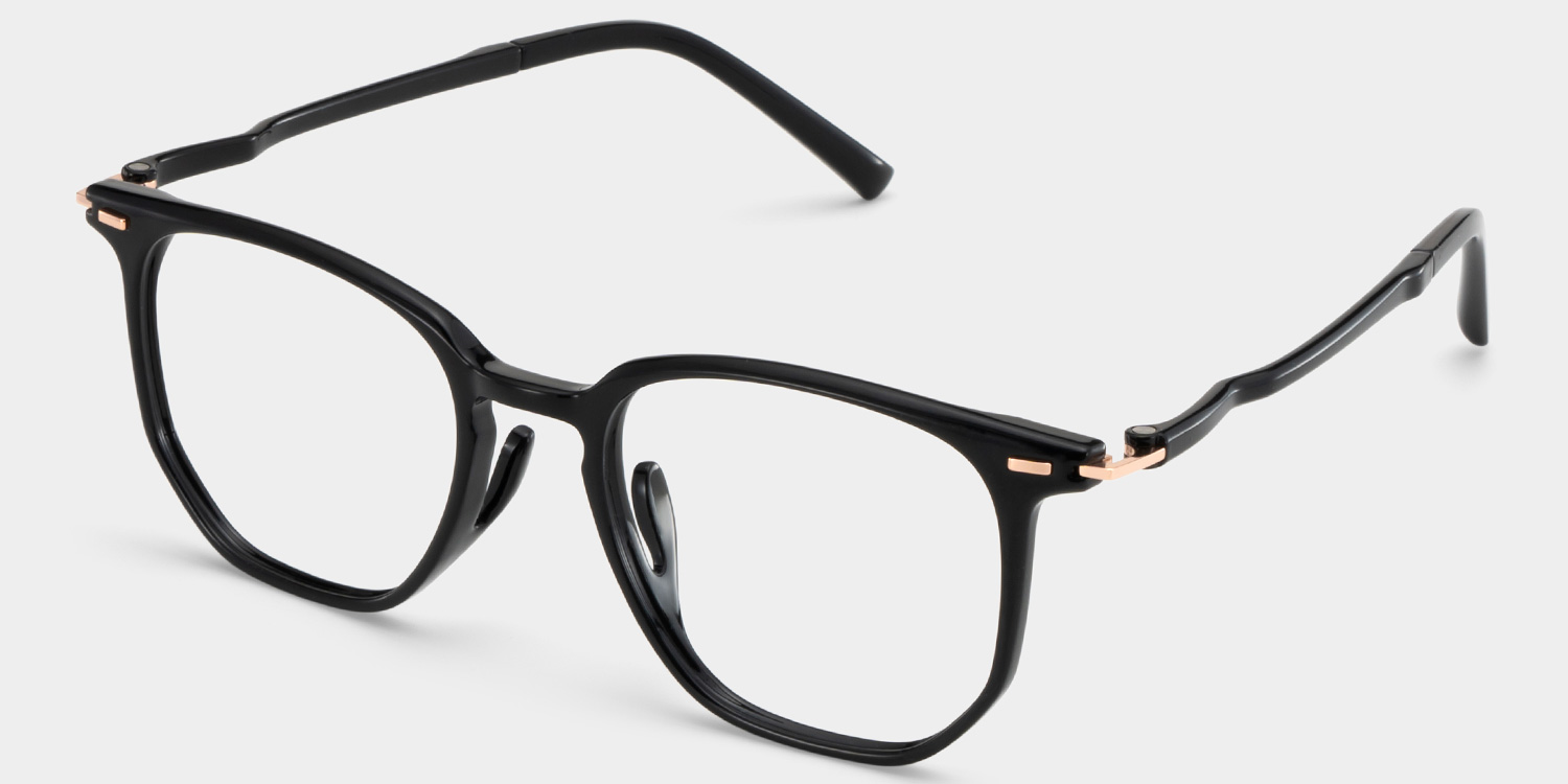 Geometric Black Eyeglasses- Isla TR90 Frame Glasses2