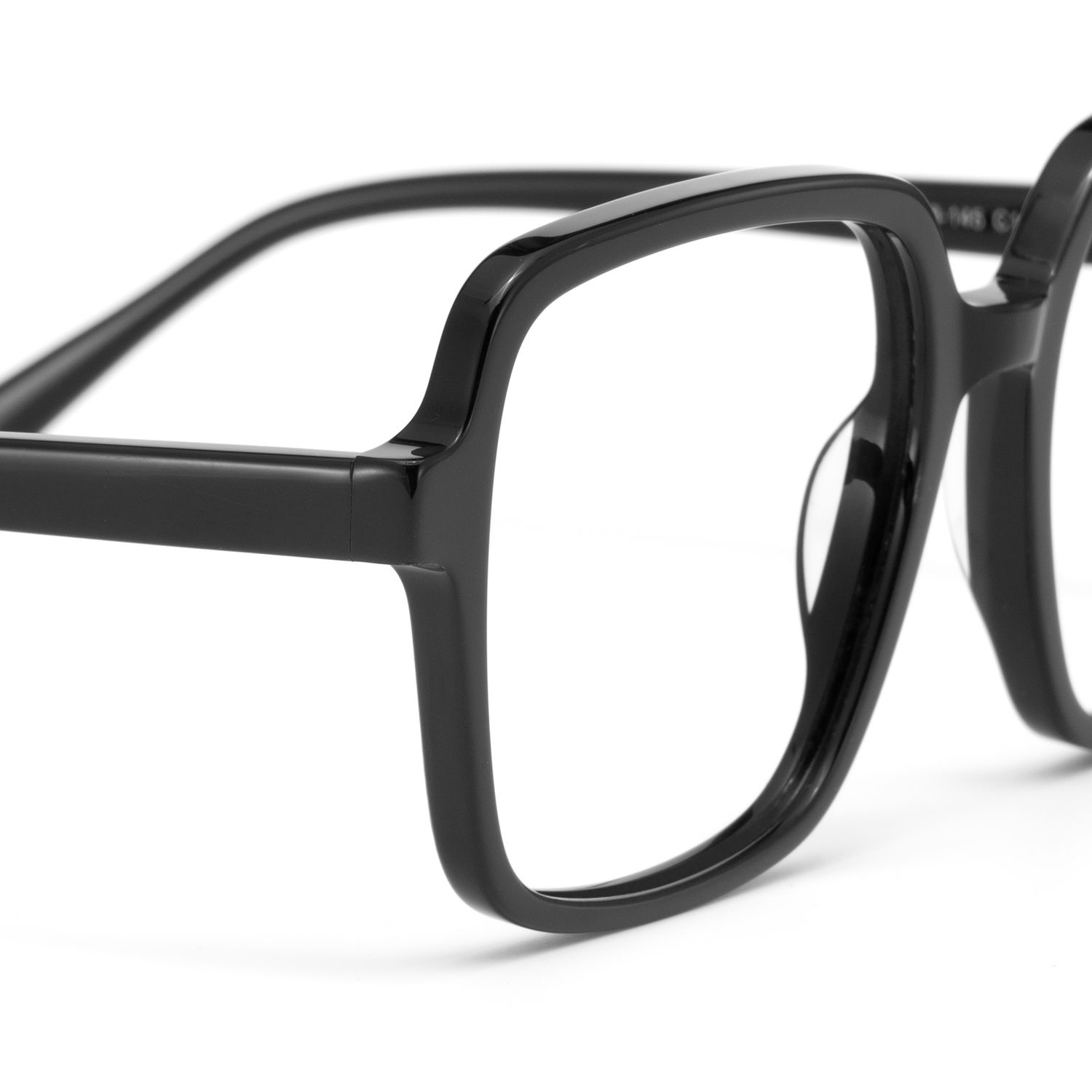 Square Black Eyeglasses- Ember Acetate Frame Glasses4