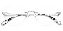 Seth Rectangle Silver Glasses2