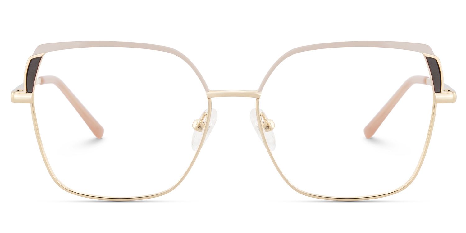 Shayla Metal Square Pink Brown Frame Glasses | ZEELOOL Canada1