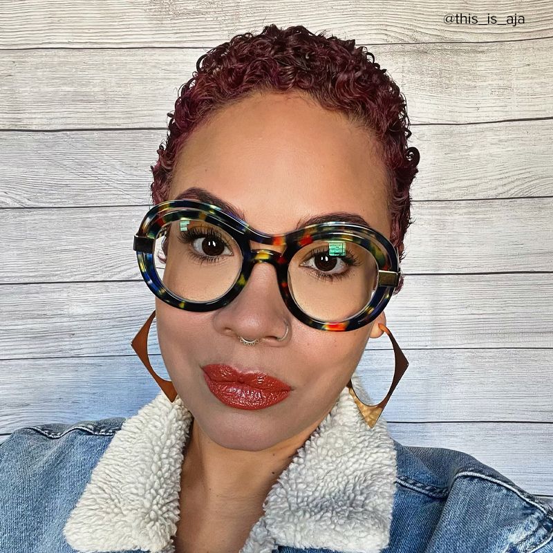 Texidor Round Eyeglasses, Blue Tortoise Frame Glasses6
