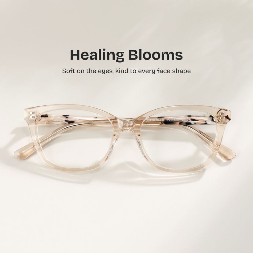 Cassia Beige Rectangle Glasses