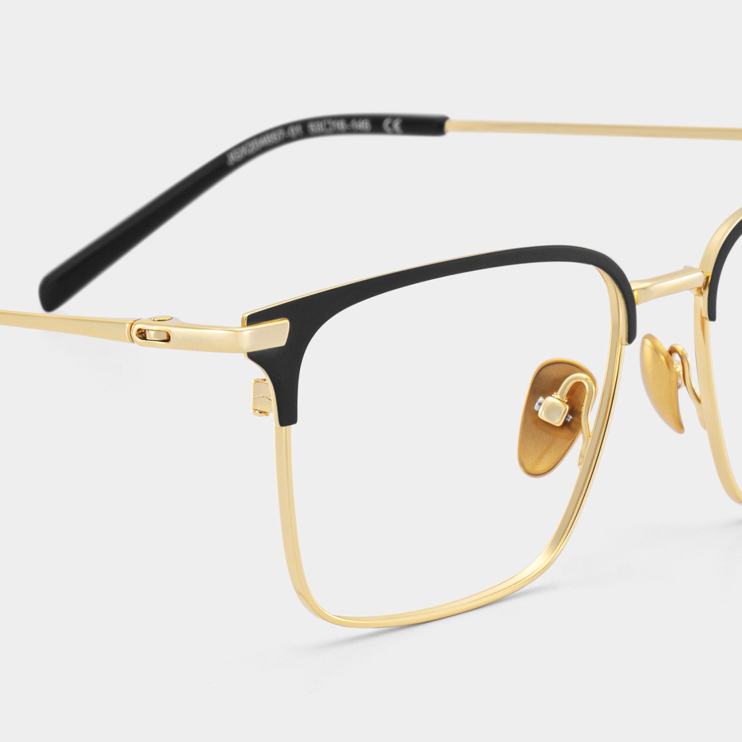 Maxwell Browline Black and Gold Glasses Frames for Men | ZEELOOL CANADA4