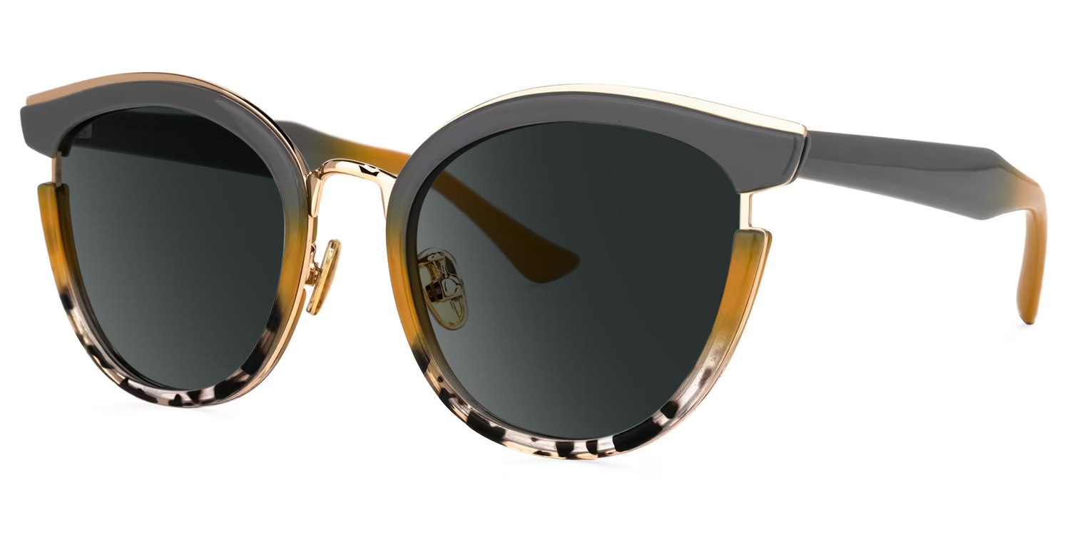 Laraine Cat Eye Gray Glasses1