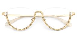 Sparkle Cateye Gold Glasses3