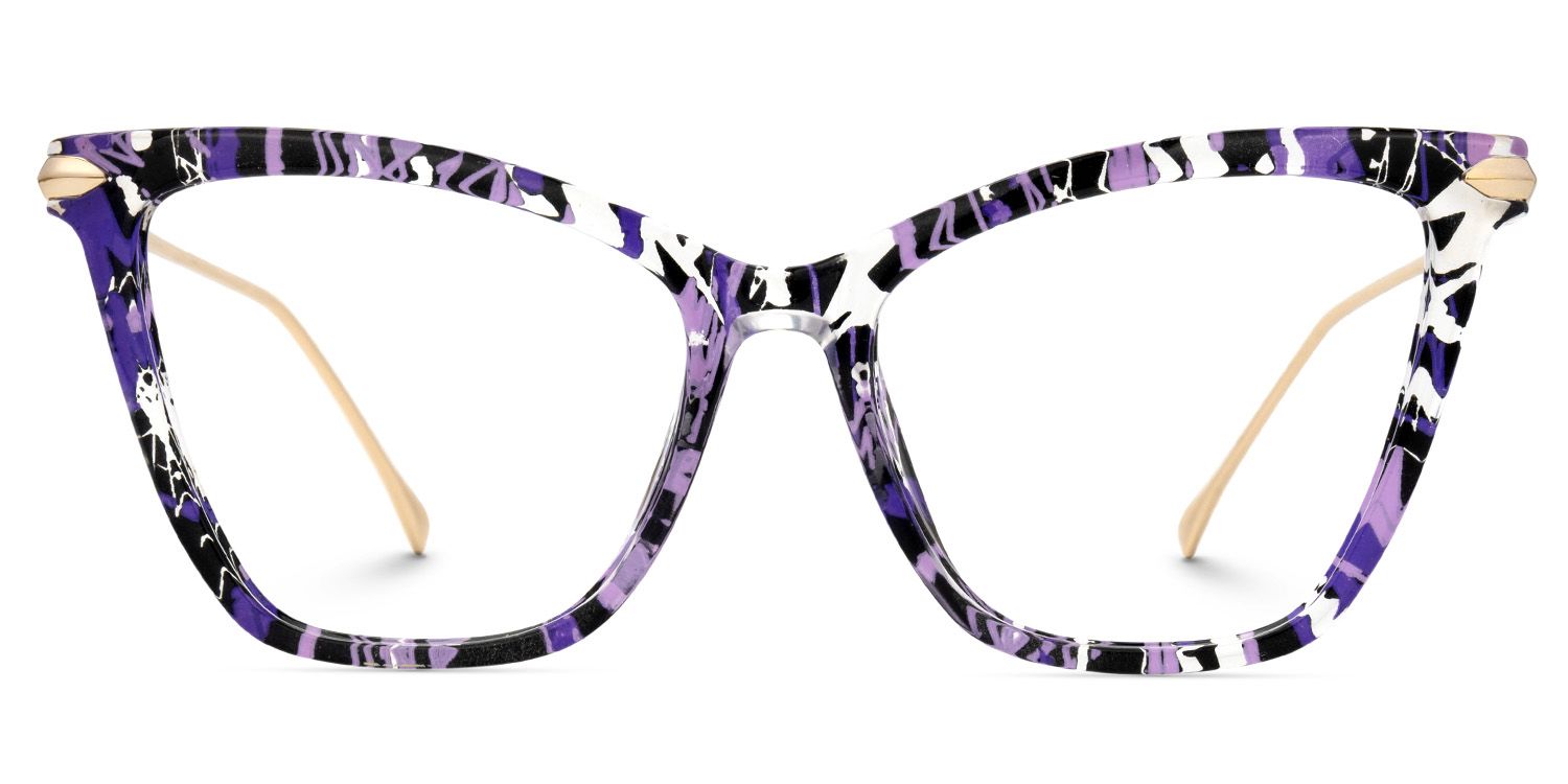 Hilary Purple Striped Eyeglass Frames for Women0