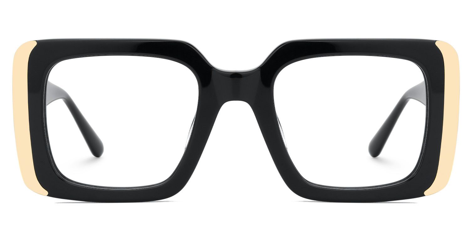 Black Rectangle Eyeglass Frames - Jesse Acetate Frame Glasses0